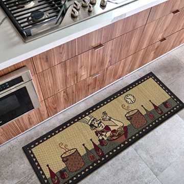 Chef Design Non-Slip Kitchen Runner Rug 20" x 59"