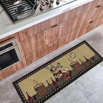 Chef Design Non-Slip Kitchen Runner Rug 20" x 59"