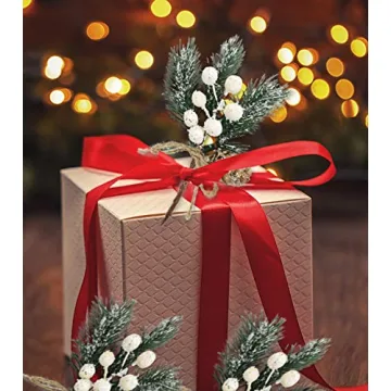 MEMOVAN White Christmas Berries Picks 8 Pack for Decor