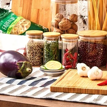 EZOWare 7oz Clear Glass Jars - Airtight Food Storage