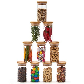 EZOWare 7oz Clear Glass Jars - Airtight Food Storage