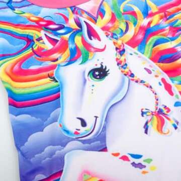 Sylfairy Girls Nightgowns, Unicorn Nightgown Princess Pajama Dresses for Girls Sleepwear Nightie Rose Red