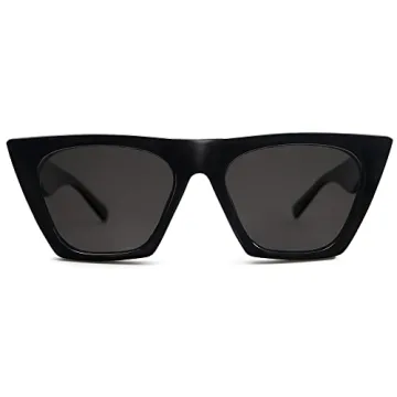 SOJOS Oversized Cateye Polarized Sunglasses Women Black Grey