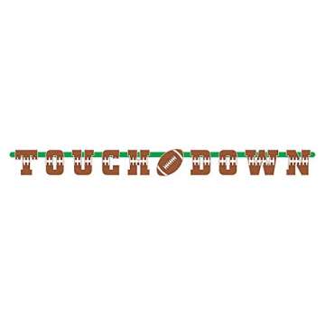 4 Pack Game Day Football Touchdown Tablecover 54" x 78" | 1 "Touchdown" letter banner | Ideal for Superbowl, NFL Games, Playoffs, Birthdays, Tailgate, Baby Shower, Football Party