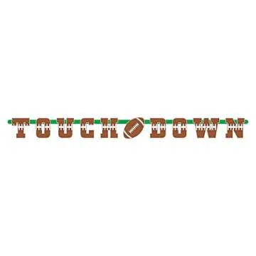 4 Pack Game Day Football Touchdown Tablecover 54" x 78" | 1 "Touchdown" letter banner | Ideal for Superbowl, NFL Games, Playoffs, Birthdays, Tailgate, Baby Shower, Football Party