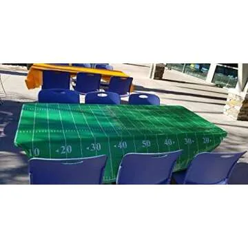 4 Pack Game Day Football Touchdown Tablecover 54" x 78" | 1 "Touchdown" letter banner | Ideal for Superbowl, NFL Games, Playoffs, Birthdays, Tailgate, Baby Shower, Football Party