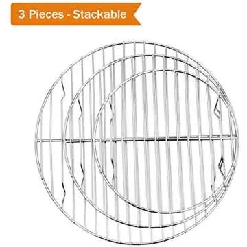TeamFar Round Cooling Rack Set of 3, 7½ & 9 & 10½ Inch, Stainless Steel Round Baking Steaming Rack...