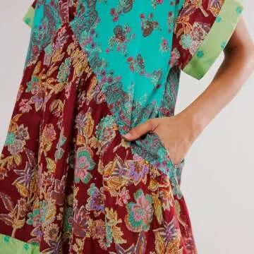 Bohemian Floral Mini Dress for Summer & Everyday Wear