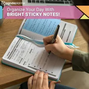 Panda Planner Sticky Notes Set – 140 Spring Colors Sticky Notes for Home, Office, & School – Tabbed, Dotted, Blank, & Lined Sticky Notes for Productivity & Organization (Original Colors)