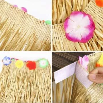 Fovths Luau Grass Table Skirt for Tropical Hawaiian Decor