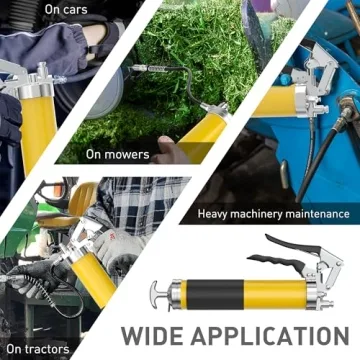 Grease Gun Kit - 14 Oz, 8000 PSI Pistol Grip Tool