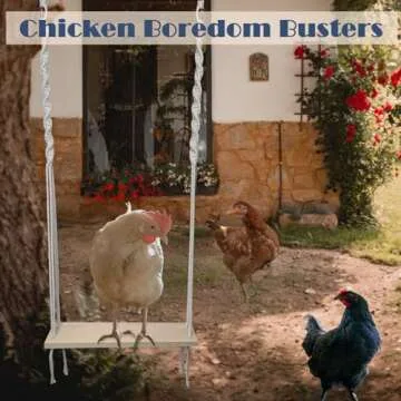 HahaMagic Chicken Swing Toy for Large Chicken Coop, Chicken Enrichment Toy for Hens and Roosters, Natural Wooden Handmade Chicken Coop Accessories, Ideal Gift for Chicken Owners and Chicken Lovers