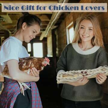 HahaMagic Chicken Swing Toy for Large Chicken Coop, Chicken Enrichment Toy for Hens and Roosters, Natural Wooden Handmade Chicken Coop Accessories, Ideal Gift for Chicken Owners and Chicken Lovers