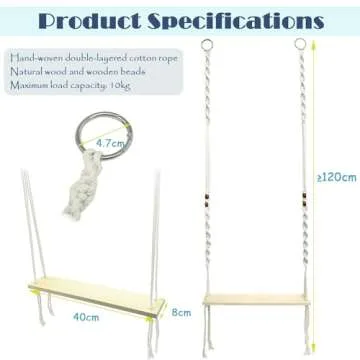 HahaMagic Chicken Swing Toy for Large Chicken Coop, Chicken Enrichment Toy for Hens and Roosters, Natural Wooden Handmade Chicken Coop Accessories, Ideal Gift for Chicken Owners and Chicken Lovers