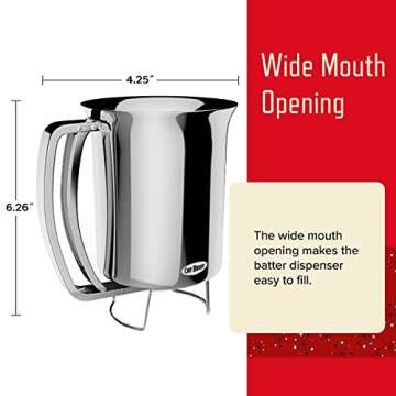 Chef Buddy AF031006 Pancake Batter Dispenser, 24 oz, Stainless Steel