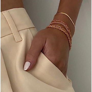 Gold Bracelets for Women - 14K Real Gold Plated Sets