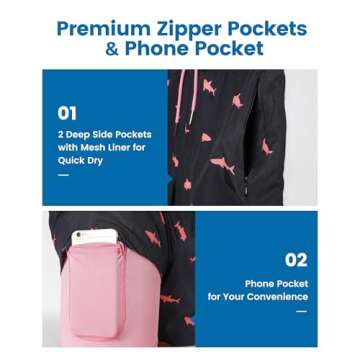 maamgic Mens Swim Trunks with Compression Liner 5" Stretch Beach Shorts Quick Dry with Zipper Pocket...