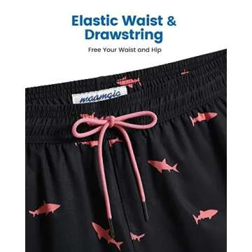 Stylish maamgic Mens Swim Trunks with Compression Liner