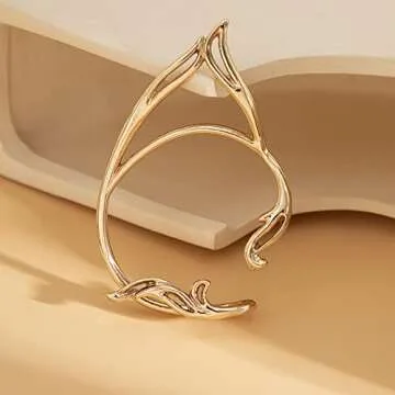 Unique Missgrace Gold Elf Ear Cuffs for Women