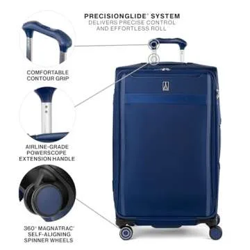 Travelpro VersaPack+ Lightweight Softside Expandable Checked Luggage, 8 Spinner Suitcase, TSA Lock, ...