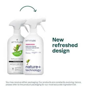 ATTITUDE Bathroom Cleaner, EWG Verified, Plant- and Mineral-Based, Vegan Household Products, Unscent...