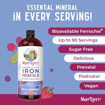 MaryRuth Organics Liquid Iron Prenatal & Postnatal Supplement
