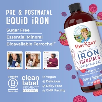MaryRuth Organics Liquid Iron Prenatal & Postnatal Supplement