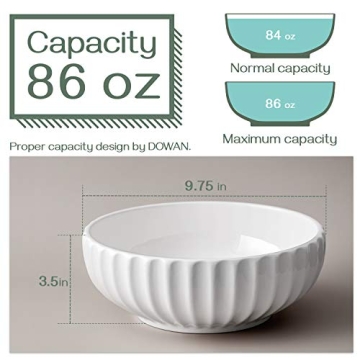 DOWAN 9.75" Ceramic Serving Bowls for Entertaining