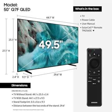 Experience Stunning 4K Clarity with SAMSUNG 50-Inch QLED Q7F Smart TV