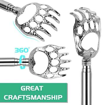 HOFASON 6 Pack Back Scratcher for Men Women, Christmas Stocking Stuffers Novelty Idea Bear Claw Telescopic Scratcher Back Massager Tool, Festival Birthday Christmas Gifts Extendable Back Scratcher