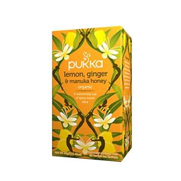 Pukka Herbs Organic Tea Bags, Lemon, Ginger & Manuka Honey Herbal Tea, Perfect for Everyday Wellness...