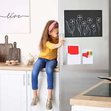 Magnetic File Holder, 3 Pack Magnetic Paper Holder for Refrigerator, File Cabinets and Fridge, Magnetic Pocket Wall Hanging File Organizer, Magnetic File Folder Case for Mail Letter Notebook Planners