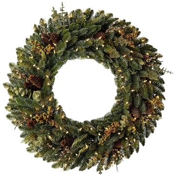 Balsam Hill Holiday Mountain Meadow Artificial Wreath, 26in