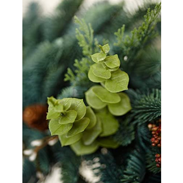 Balsam Hill Holiday Mountain Meadow Artificial Wreath, 26in