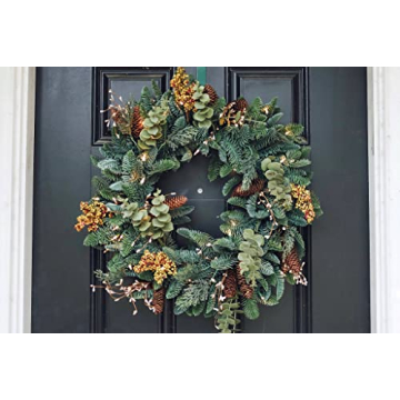 Balsam Hill Holiday Mountain Meadow Artificial Wreath, 26in