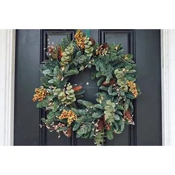 Balsam Hill Holiday Mountain Meadow Artificial Wreath, 26in