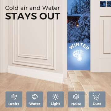 GroTheory 2 Pack Door Draft Stopper, Under Door Sweep for Exterior & Interior Doors, Weather Strippi...