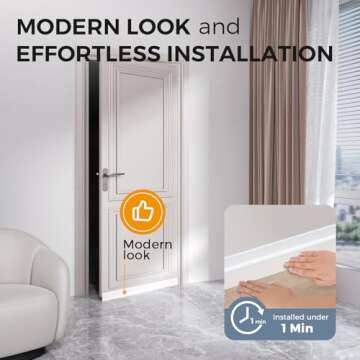 GroTheory 2 Pack Door Draft Stopper, Under Door Sweep for Exterior & Interior Doors, Weather Stripping Door Seal, Garage Window Blocker Noise Cold Air Insulation, Draft Guard White 2" W x 39" L