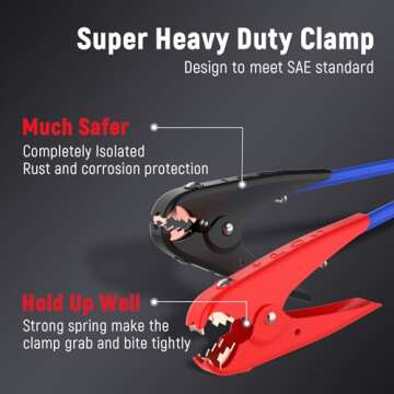 TOPDC Quick Connect Plug Jumper Cables,1 Gauge 30 Feet 800A Booster Cables with UL-Listed Clamps, He...