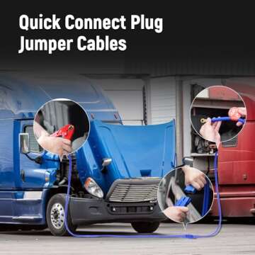 TOPDC Quick Connect Plug Jumper Cables,1 Gauge 30 Feet 800A Booster Cables with UL-Listed Clamps, Heavy Duty Automotive Booster Jumper Cables for Car, SUV and Trucks with Carry Bag(TD-S02P0130)