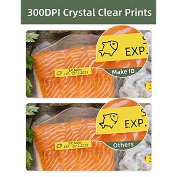 Makeid Q1 Label Maker Machine with Tape HD(300dpi), ONE-Click Time Printing Bluetooth Label Makers for Home Office, Compatible with iOS & Android - Clear Prints, Multiple Templates Font, Retro Design