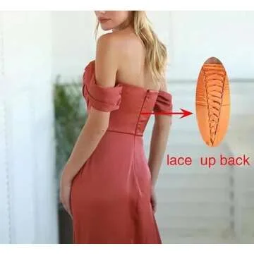 Miao Duo Emerald Green Mermaid Prom Dresses Long for Women Off Shoulder Ball Gowns Satin Formal Dresses with Slit Emerald Green 4