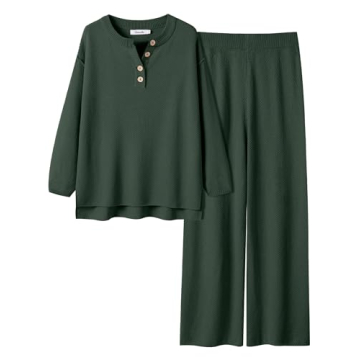 ANRABESS Women 2 Piece Outfits Oversized Loose Waffle Knit Sweater Set 2024 Fall Trendy Matching Lou...