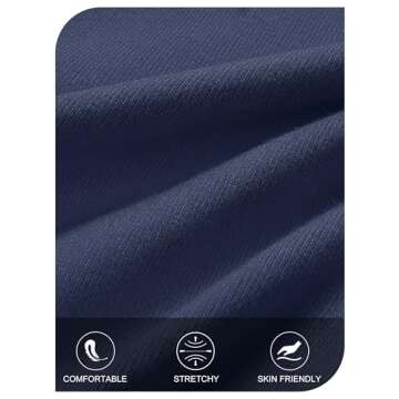 MEROKEETY Women's Long Sleeve Striped Sweater Dress Button Crewneck Fall Bodycon Formal Mini Dresses, Navy, Large