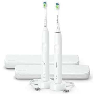 Philips Sonicare Electric Toothbrush with DiamondClean Brush Head 2-Pack Bundle, Rechargeable Electr...