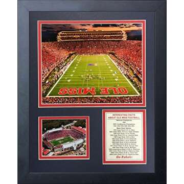 Legends Never Die Ole Miss Vaught-Hemingway Stadium Framed Photo Collage, 11 by 14-Inch