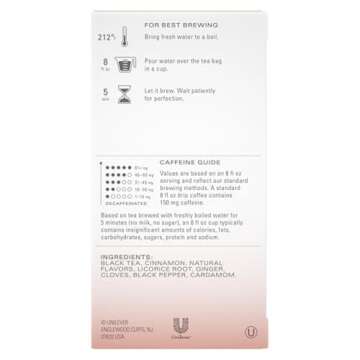 TAZO Pumpkin Spice Chai Tea Bags, Black Tea, Holiday Gift For Tea Lovers, 20ct (6pk)