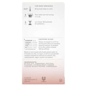 TAZO Pumpkin Spice Chai Tea Bags, Black Tea, Holiday Gift For Tea Lovers, 20ct (6pk)