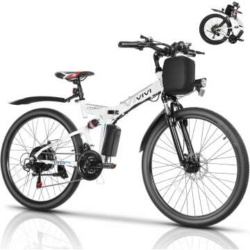 Vivi M026TGB Electric Bike 26" Electric Bike for Adults, Folding Electric Mountain Bike with 500W Mo...