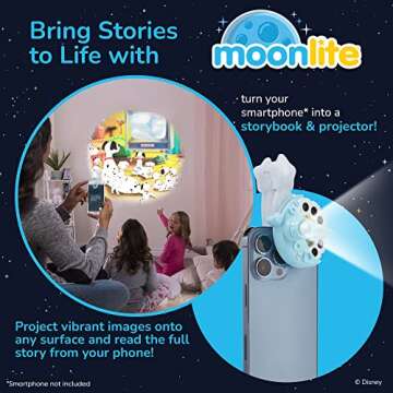 Moonlite Mini Projector - 5 Classic Disney Stories for Engaging Storytime